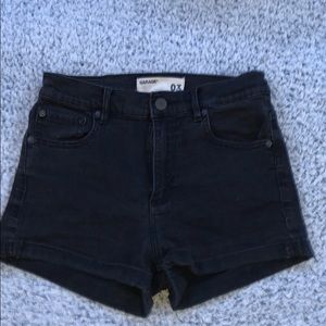 black jean shorts